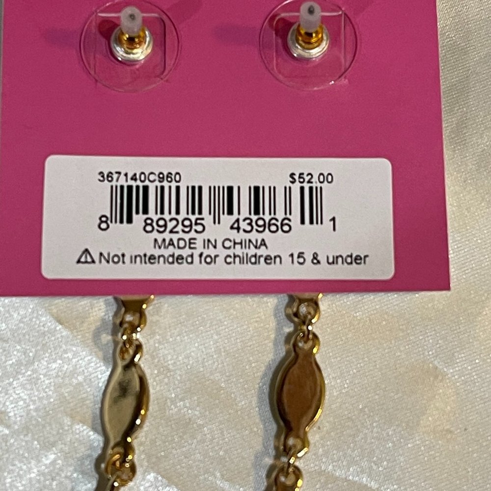 Betsey Johnson Linear Rainbow Drop Earrings - Picture 2 of 4